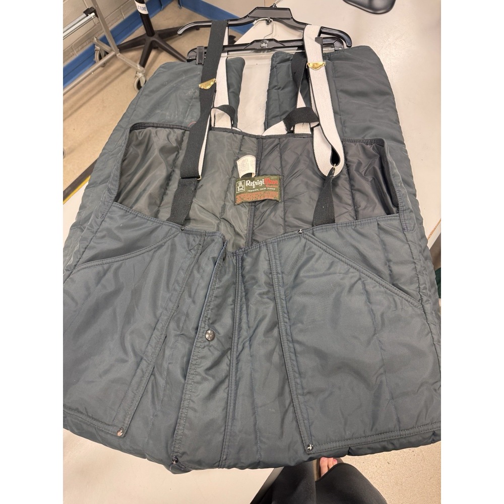 RefrigiWear Dark Blue Insulated Iron Tuff Bib Overalls Workwear Size XL